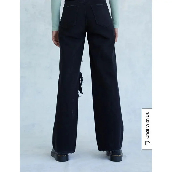 PacSun Women's Size 26 High Waisted Distressed Black Baggy Jeans - Picture 4 of 9